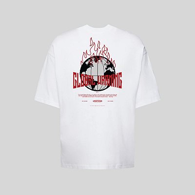 Camiseta Oversized Streetwear Masculina Estampa Costas Global Warming