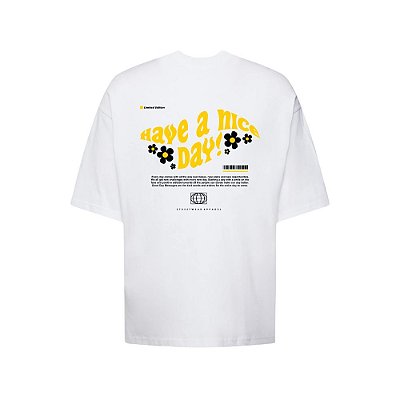 Camiseta Oversized Streetwear Masculina Estampa Costas Have A Nice Day