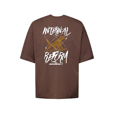 Camiseta Oversized Streetwear Masculina Estampa Costas Internal Reform