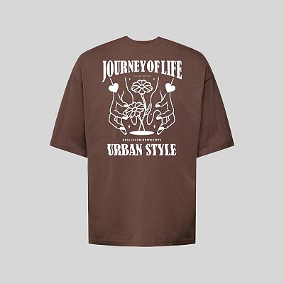 Camiseta Oversized Streetwear Masculina Estampa Costas Journey Of Life