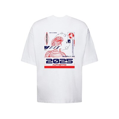 Camiseta Oversized Streetwear Masculina Estampa Costas Metaverse 2025