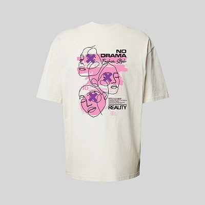 Camiseta Oversized Streetwear Masculina Estampa Costas No Drama Reality
