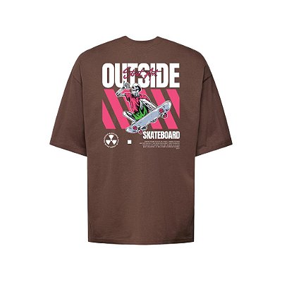 Camiseta Oversized Streetwear Masculina Estampa Costas Outside