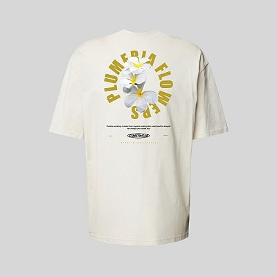 Camiseta Oversized Streetwear Masculina Estampa Costas Plumeria Flower