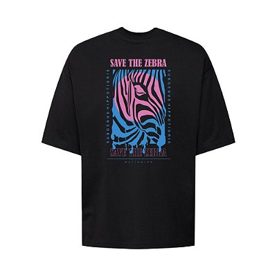 Camiseta Oversized Streetwear Masculina Estampa Costas Save The Zebra