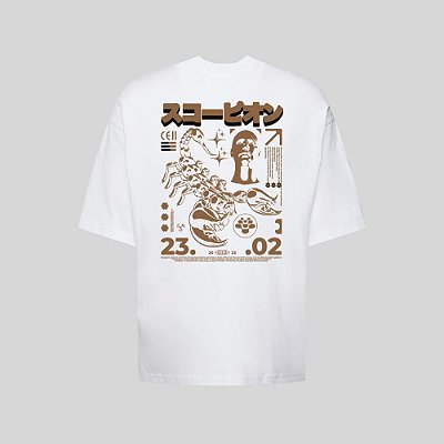 Camiseta Oversized Streetwear Masculina Estampa Costas Scorpion