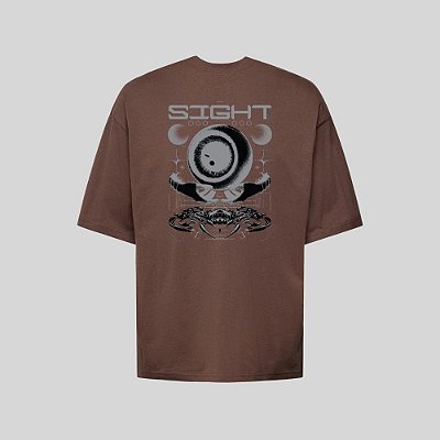 Camiseta Oversized Streetwear Masculina Estampa Costas Sight