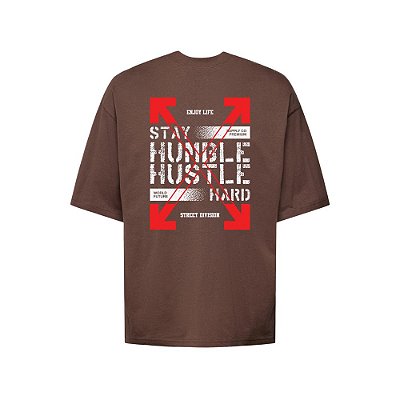 Camiseta Oversized Streetwear Masculina Estampa Costas Stay Humble