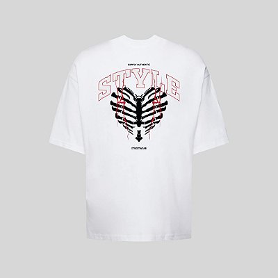 Camiseta Oversized Streetwear Masculina Estampa Costas Style Supply