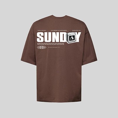 Camiseta Oversized Streetwear Masculina Estampa Costas Sunday Worldwide