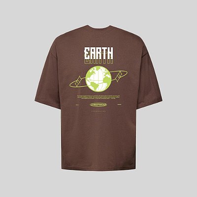 Camiseta Oversized Streetwear Masculina Estampa Costas The Earth