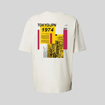 Camiseta Oversized Streetwear Masculina Estampa Costas Tokyo-Jpn 1974