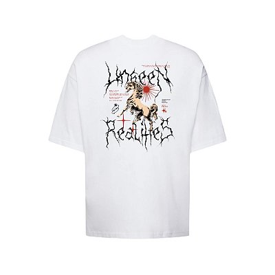 Camiseta Oversized Streetwear Masculina Estampa Costas Unseen Realities