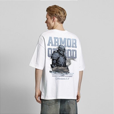 Camiseta Oversized Masculina Frases Bíblicas - Armor Of God
