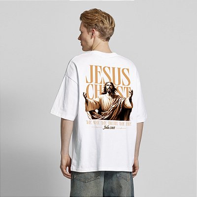 Camiseta Oversized Masculina Frases Bíblicas - Jesus Christ