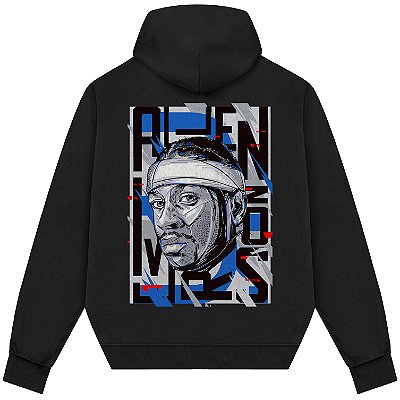 Blusão Moletom Streetwear Basquete Masculino Feminino Allen Iverson - Preto