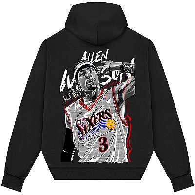 Blusão Moletom Streetwear Basquete Masculino Feminino Allen Iverson The Answer - Preto