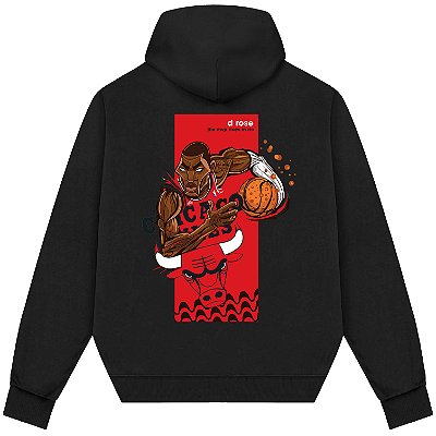 Blusão Moletom Streetwear Basquete Masculino Feminino Derrick Rose The MVP - Preto