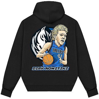 Blusão Moletom Streetwear Basquete Masculino Feminino Dirk Nowitzki - Preto