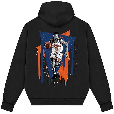 Blusão Moletom Streetwear Basquete Masculino Feminino John Starks - Preto