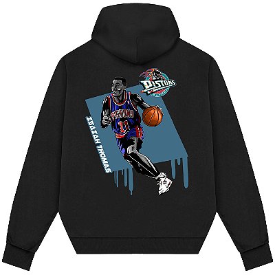Blusão Moletom Streetwear Basquete Masculino Feminino Isiah Thomas - Preto
