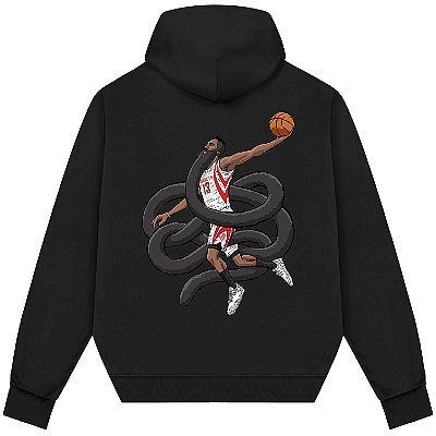 Blusão Moletom Streetwear Basquete Masculino Feminino James Harden Barba - Preto