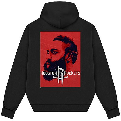 Blusão Moletom Streetwear Basquete Masculino Feminino James Harden Houston - Preto