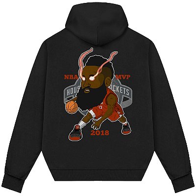 Blusão Moletom Streetwear Basquete Masculino Feminino James Harden MVP 2018 - Preto