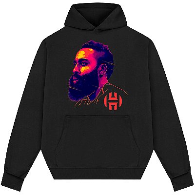 Blusão Moletom Streetwear Basquete Masculino Feminino Jogador Harden - Preto