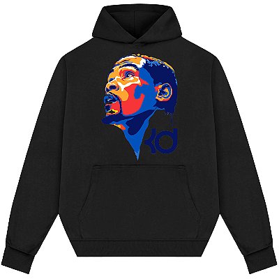 Blusão Moletom Streetwear Basquete Masculino Feminino Kevin Durant Colorido - Preto