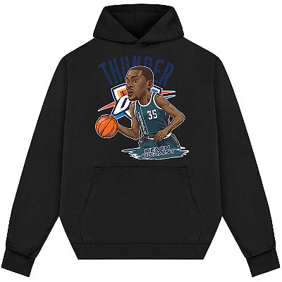 Blusão Moletom Streetwear Basquete Masculino Feminino Kevin Durant Thunder - Preto