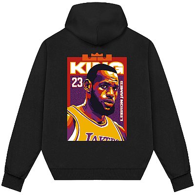 Blusão Moletom Streetwear Basquete Masculino Feminino LeBron James King - Preto