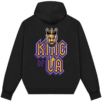 Blusão Moletom Streetwear Basquete Masculino Feminino King Of La King James - Preto