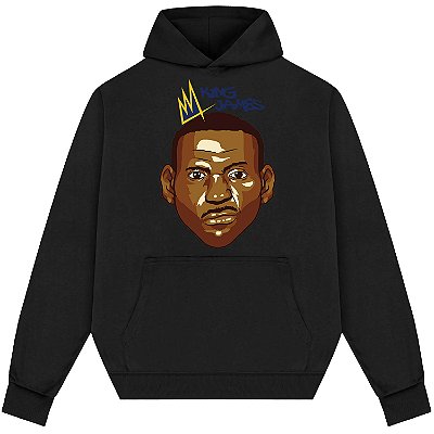 Blusão Moletom Streetwear Basquete Masculino Feminino King James - Preto