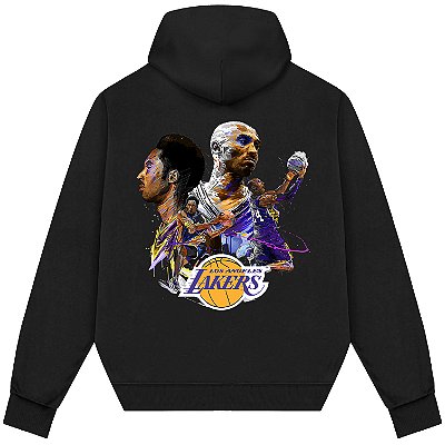 Blusão Moletom Streetwear Basquete Masculino Feminino Jogador Kobe Bryant - Preto
