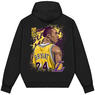 Blusão Moletom Streetwear Basquete Masculino Feminino Kobe Black Mamba - Preto