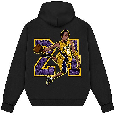 Blusão Moletom Streetwear Basquete Masculino Feminino Kobe Bryant 24 MVP - Preto