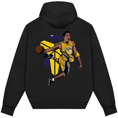 Blusão Moletom Streetwear Basquete Masculino Feminino Kobe Cobra Negra - Preto