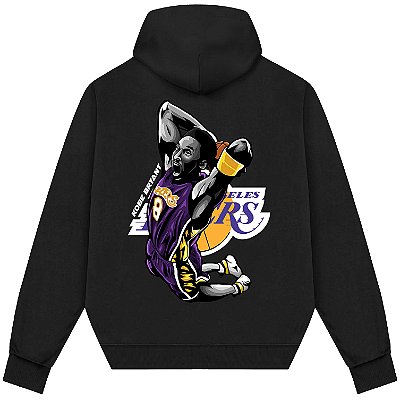Blusão Moletom Streetwear Basquete Masculino Feminino Kobe Bryant Enterrada - Preto