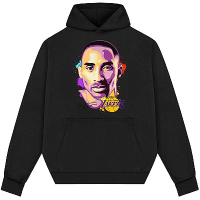 Blusão Moletom Streetwear Basquete Masculino Feminino Kobe Bryant Assinatura - Preto