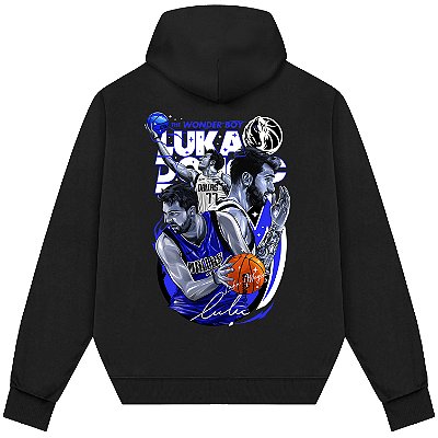 Blusão Moletom Streetwear Basquete Masculino Feminino The Wonder Boy Luka Dončić - Preto