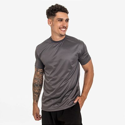 Camiseta Esportiva Dry Fit Masculina Poliéster Dry - Grafite