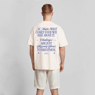 Camiseta Streetwear Masculina 100% Algodão Fio 30.1 - No Matter Challenges