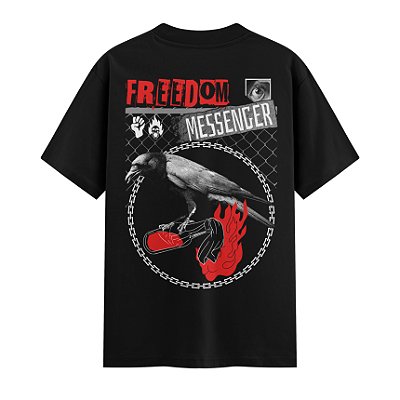 Camiseta Streetwear Masculina 100% Algodão Fio 30.1 - FREEDOM MESSENGER 09