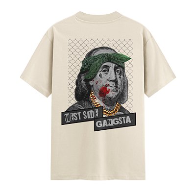 Camiseta Streetwear Masculina 100% Algodão Fio 30.1 - WEST SIDE GANGSTA 30