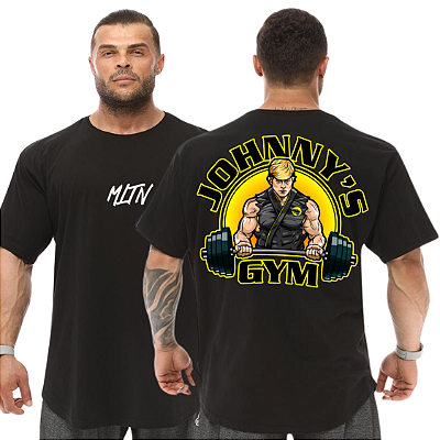 Camiseta Oversized Masculina Larga Para Treino e Academia - Cobra Kai Johnny's Gym