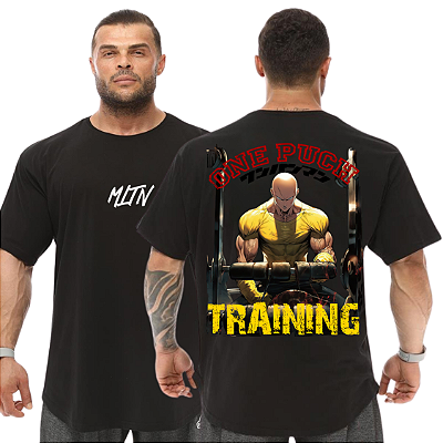 Camiseta Oversized Masculina Larga Para Treino e Academia - Anime One Puch Training