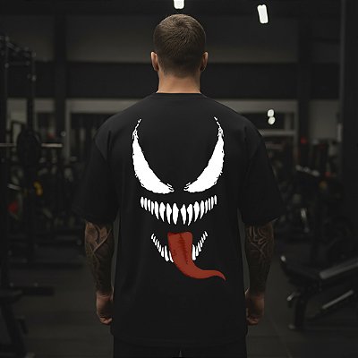 Camiseta Oversized Masculina Academia Larga - Venom