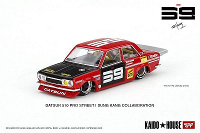 Datsun 510 Pro Street SK510 Kaido House 1:64 Mini GT Vermelho