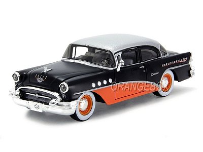 Buick Century 1955 Harley Davidson 1:26 Maisto Preto